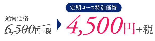 通常価格6,500円+税 → [定期コース特別価格]4,500円＋税